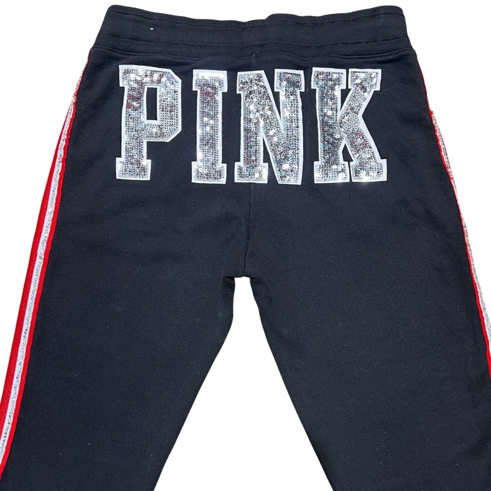 Victoria's Secret PINK Y2K McBling Rhinestone Bling Track Joggers Sweatpants XS